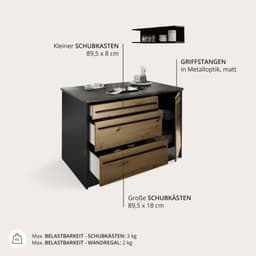 BASIC by Balculina Kücheninsel Jazz | Holztöne