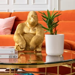 Kare Design Dekofigur Monkey Gorilla Side Medium | Gold