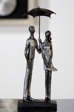 Casablanca by Gilde Dekofigur Skulptur Umbrella | Silber