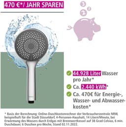 WENKO Handbrause Watersaving | Silber