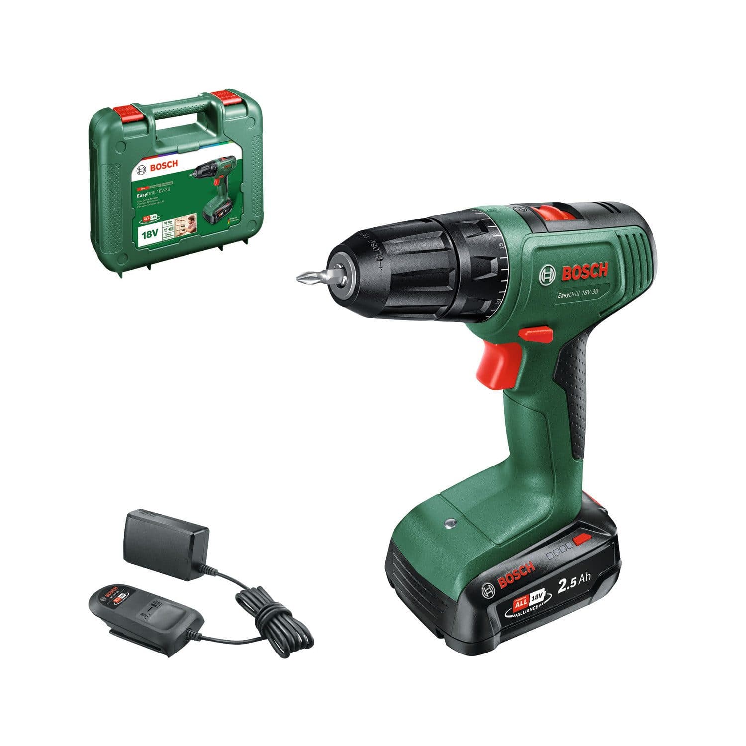 Bosch Home & Garden Akku-Bohrschrauber EasyImpact 18V-38 | Grün