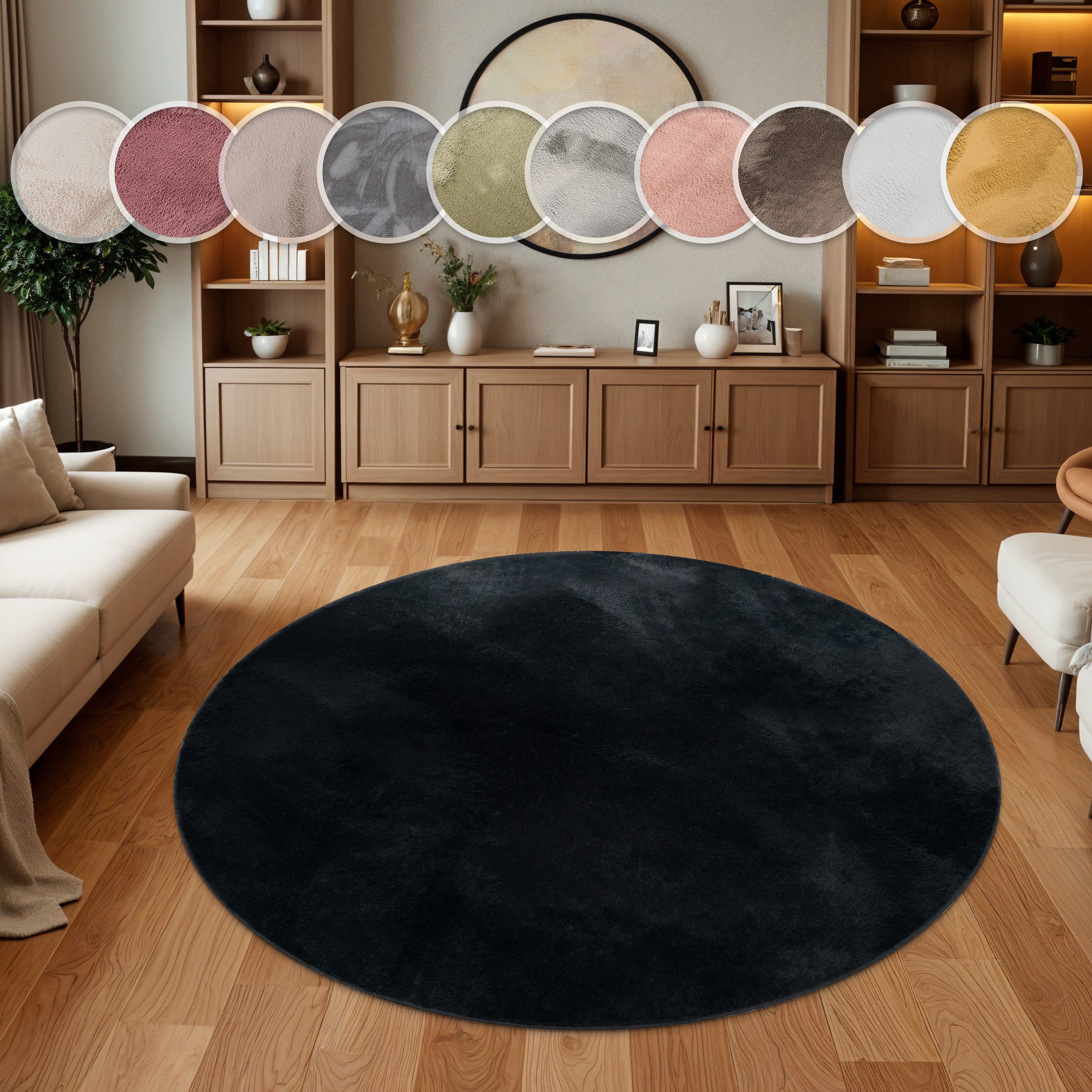 Paco Home Fellteppich Kunstfell Soft 380 | Schwarz