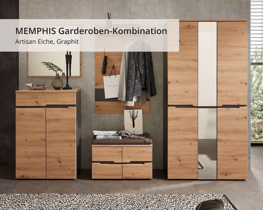 Innostyle MEMPHIS Garderoben-Set | Holztöne