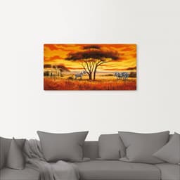 Artland Leinwandbild Afrikanische Landschaft II | Mehrfarbig