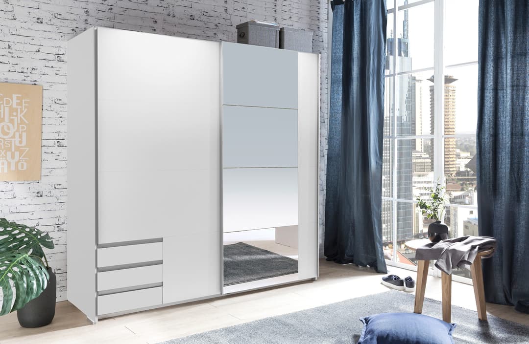 Wimex Schwebetürenschrank Emden | Weiß