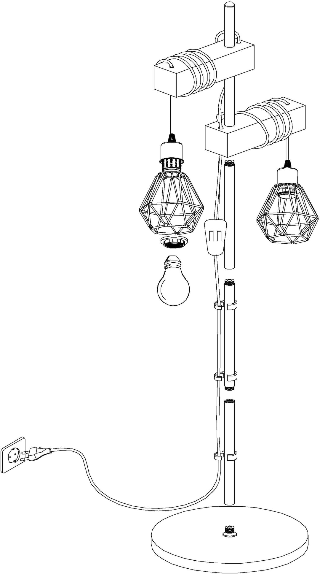 EGLO TOWNSHEND 5 Stehlampe | Schwarz