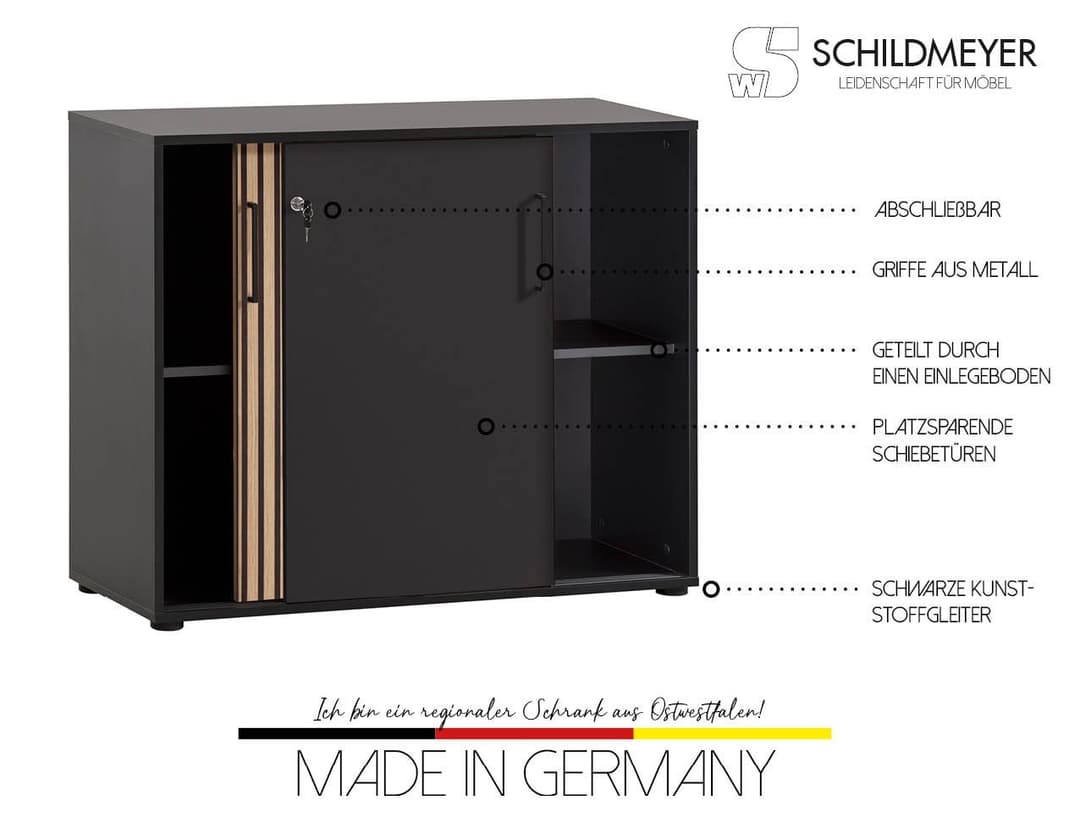Schildmeyer Schiebetürenschrank Hank | Schwarz