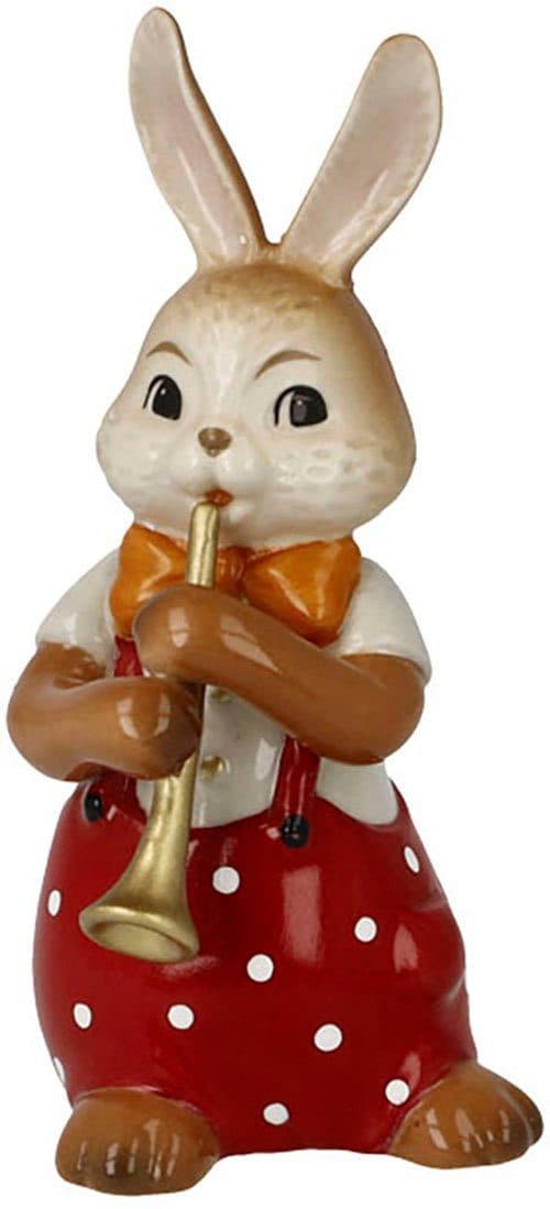 Goebel Osterhase Figur Hase - Süßer Flötenspieler | Mehrfarbig