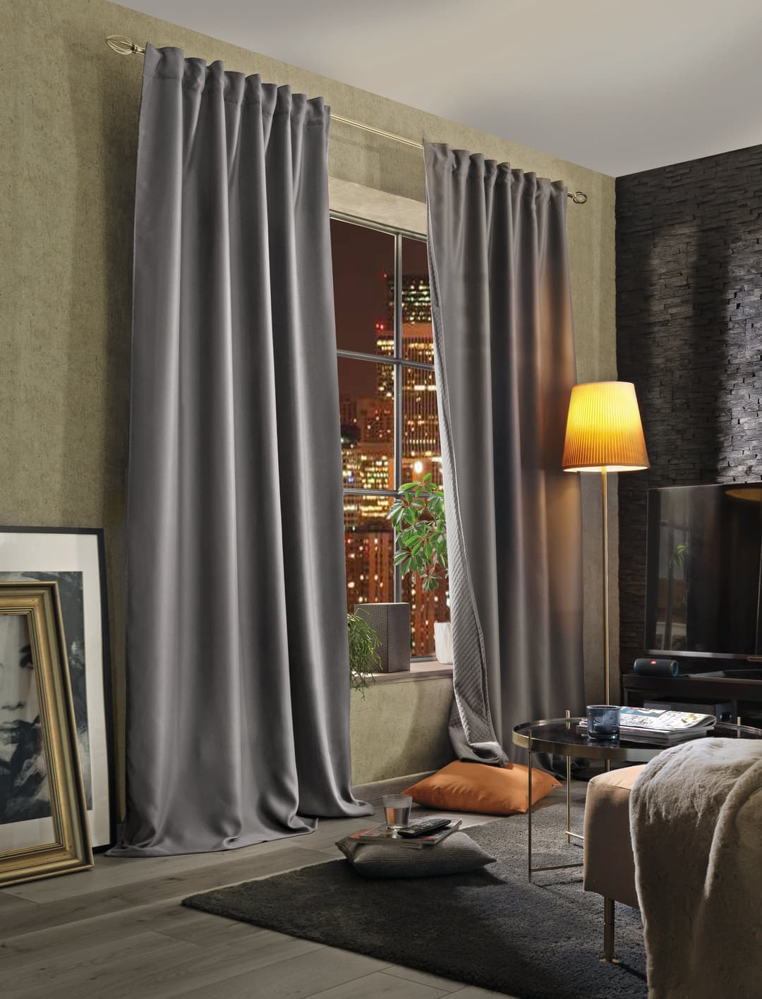 Home Basics Vorhang ACUSTICO | Grau