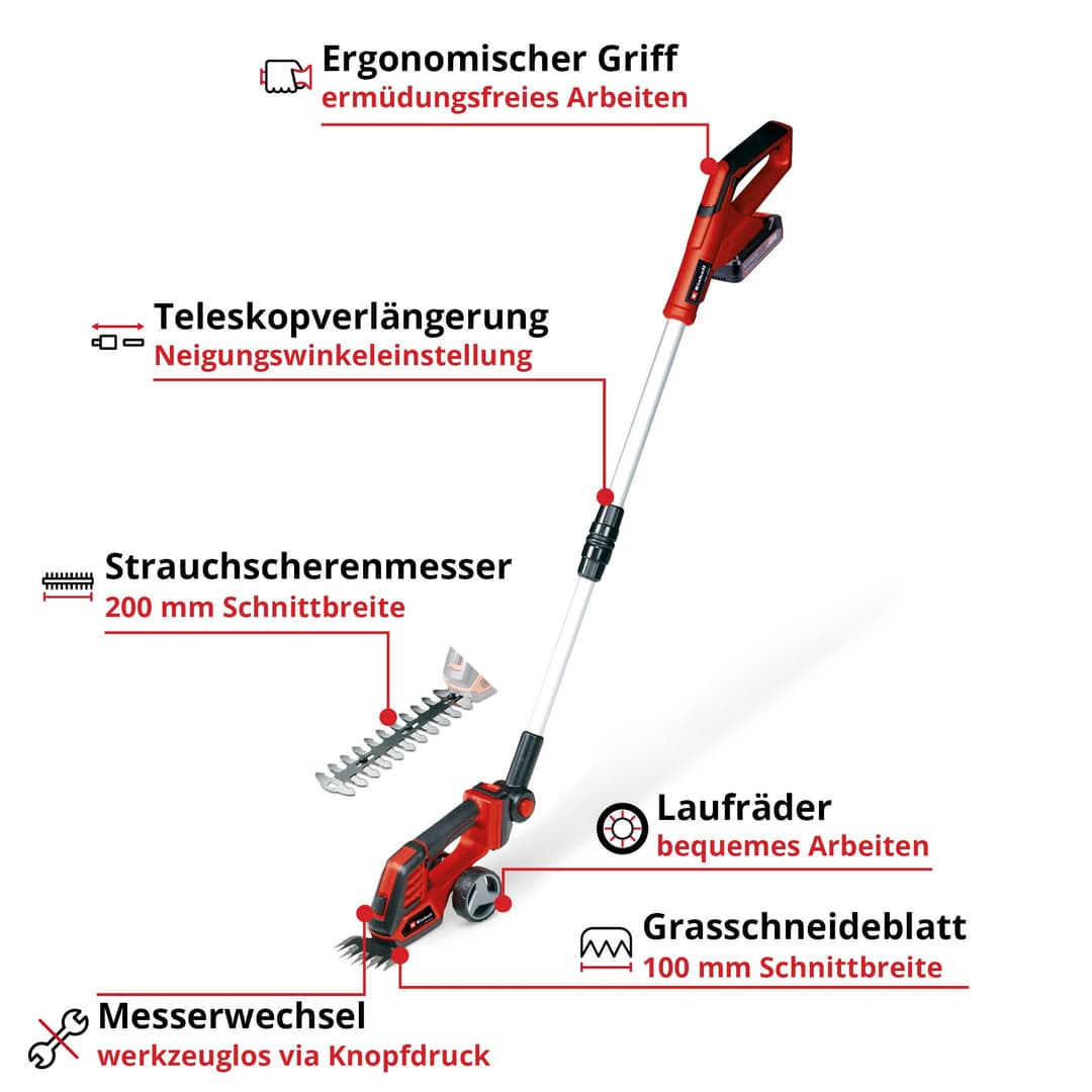 Einhell Akku-Gras- und Strauchscherenset »GE-CG 18/100 Li T Kit«