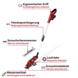 Einhell Akku-Gras- und Strauchscherenset »GE-CG 18/100 Li T Kit«