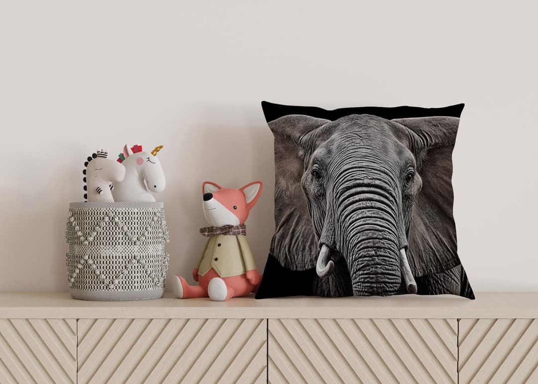 queence Dekokissen Elefant | Schwarz