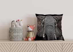 queence Dekokissen Elefant | Schwarz