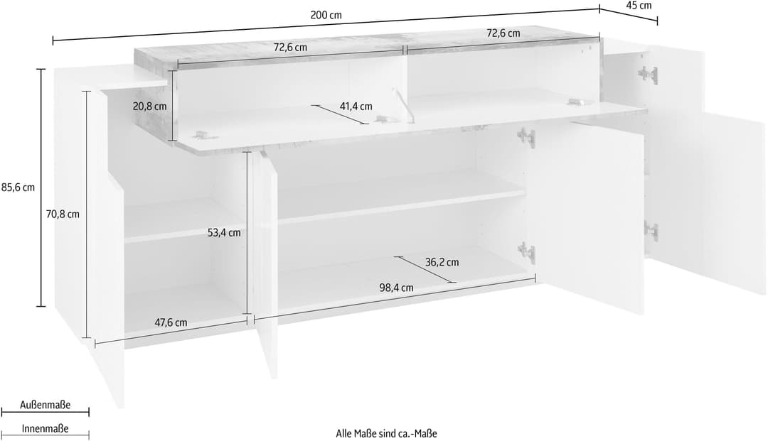 Home affaire Sideboard Coro | Weiß