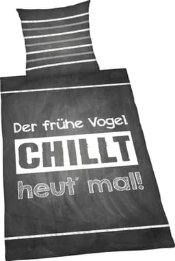 Herding Young Collection Wendebettwäsche Sprüche | Grau
