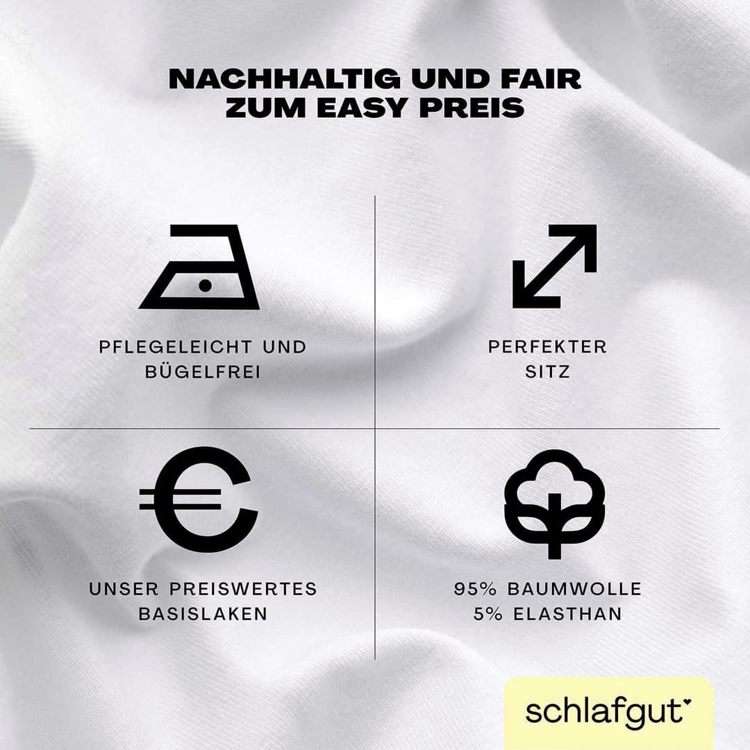 Schlafgut Spannbettlaken EASY JERSEY | Weiß