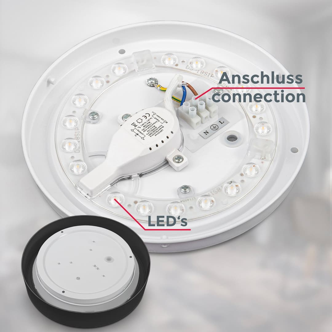 B.K.Licht LED Deckenleuchte BK_DL1434 | Schwarz