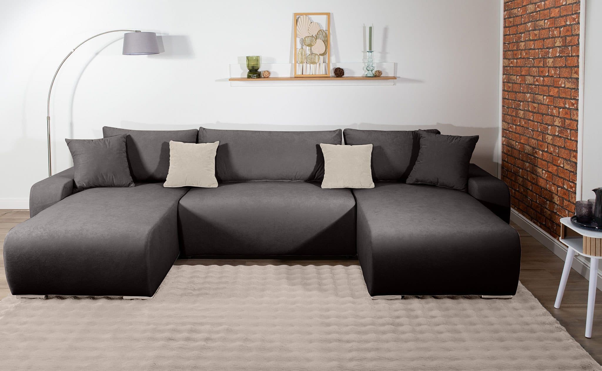 COLLECTION AB Wohnlandschaft Paola U-Form | Grau