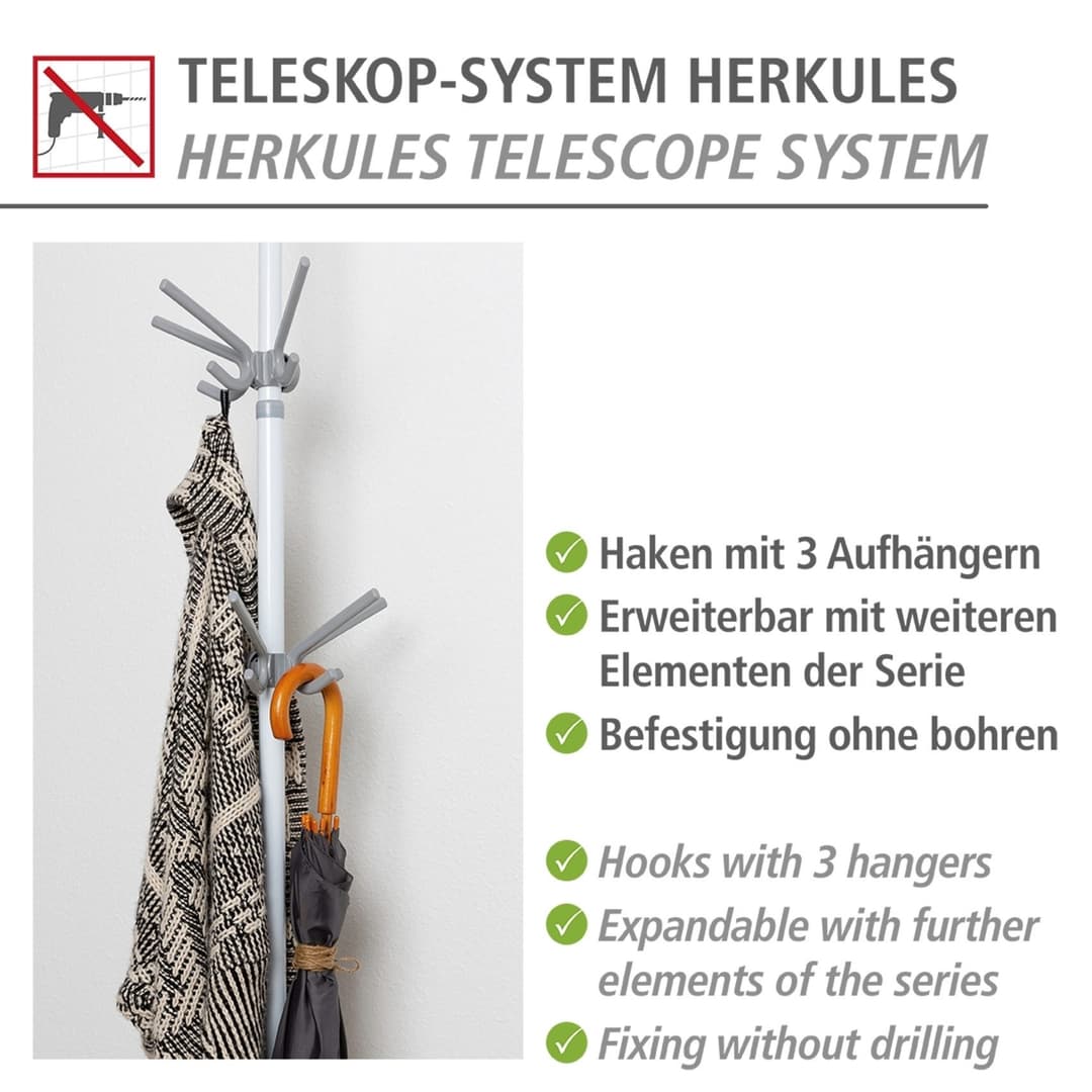 Wenko Kleiderhaken Modell Herkules | Grau