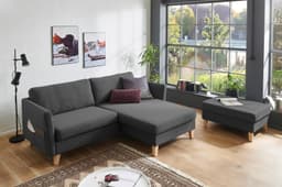 ATLANTIC home collection Ecksofa Mailo L-Form | Grau