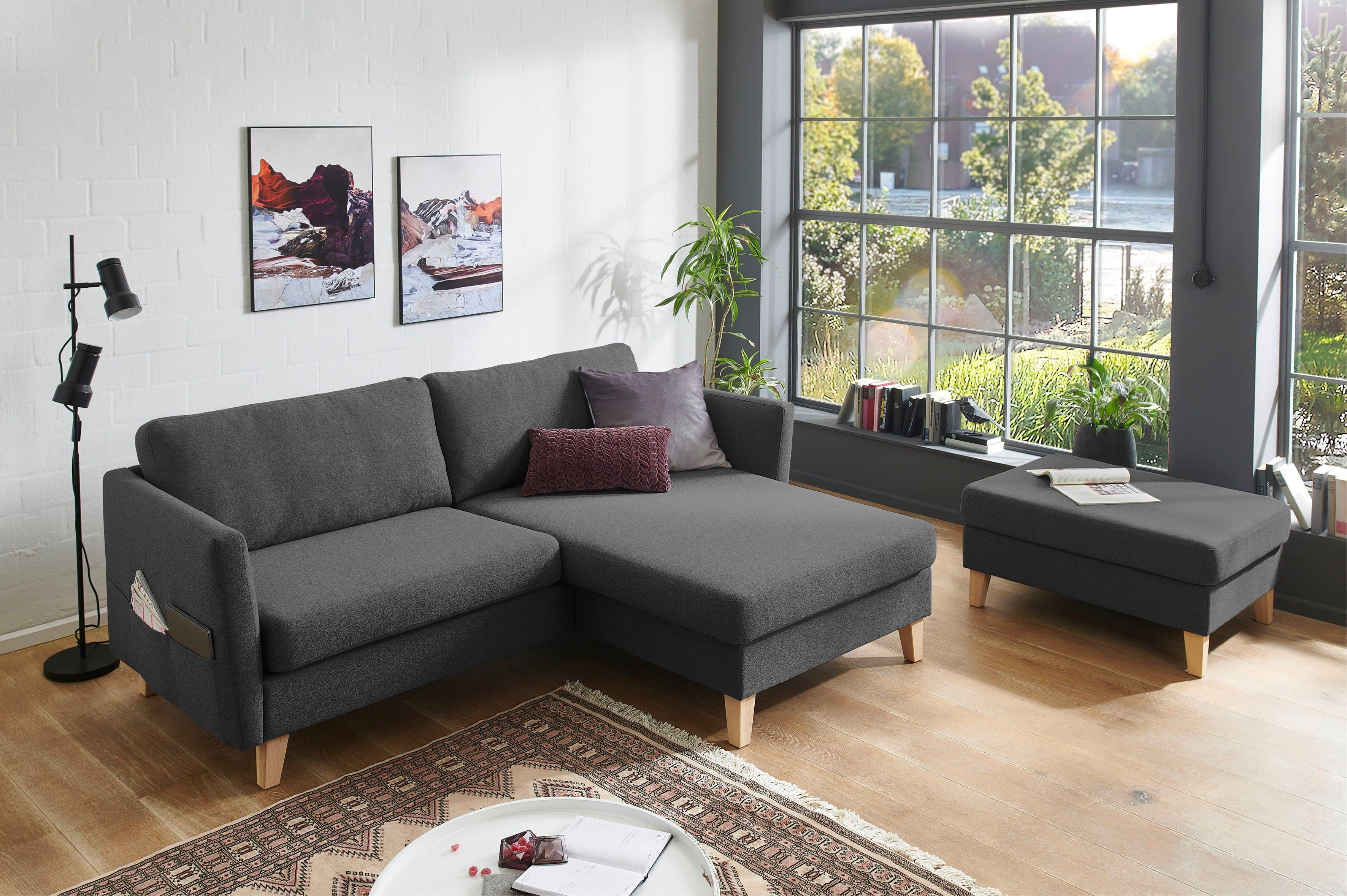 ATLANTIC home collection Ecksofa Mailo L-Form | Grau