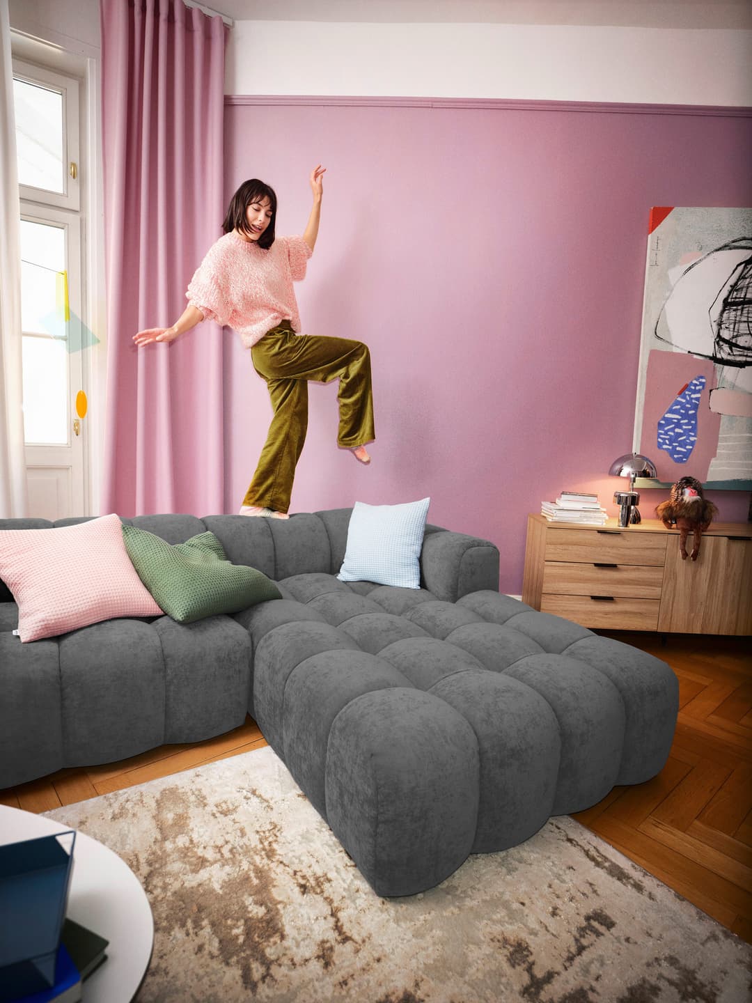 OTTO home Ecksofa KALLIE L-Form | Grau