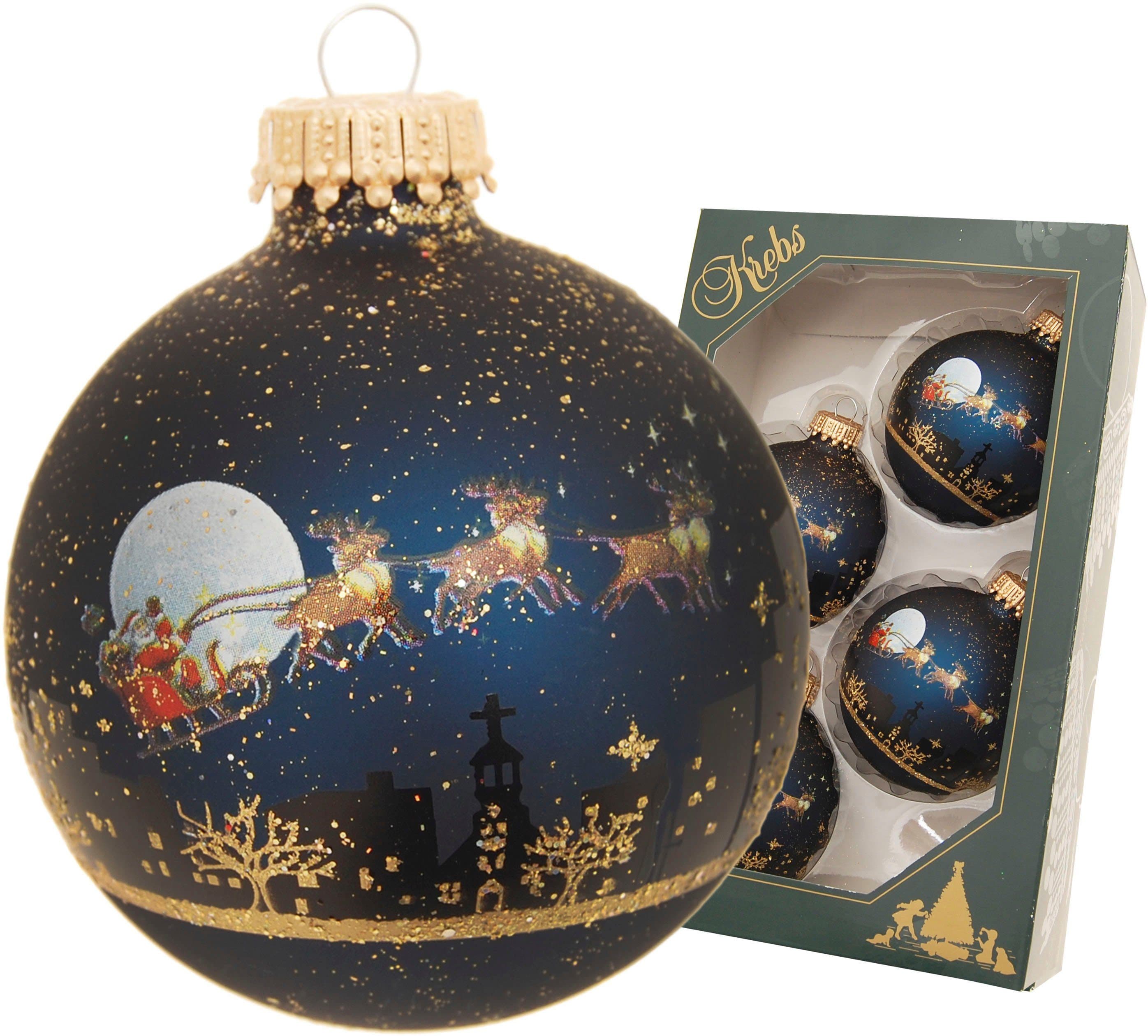 Krebs Glas Lauscha Weihnachtsbaumkugel Midnight before Christmas (4