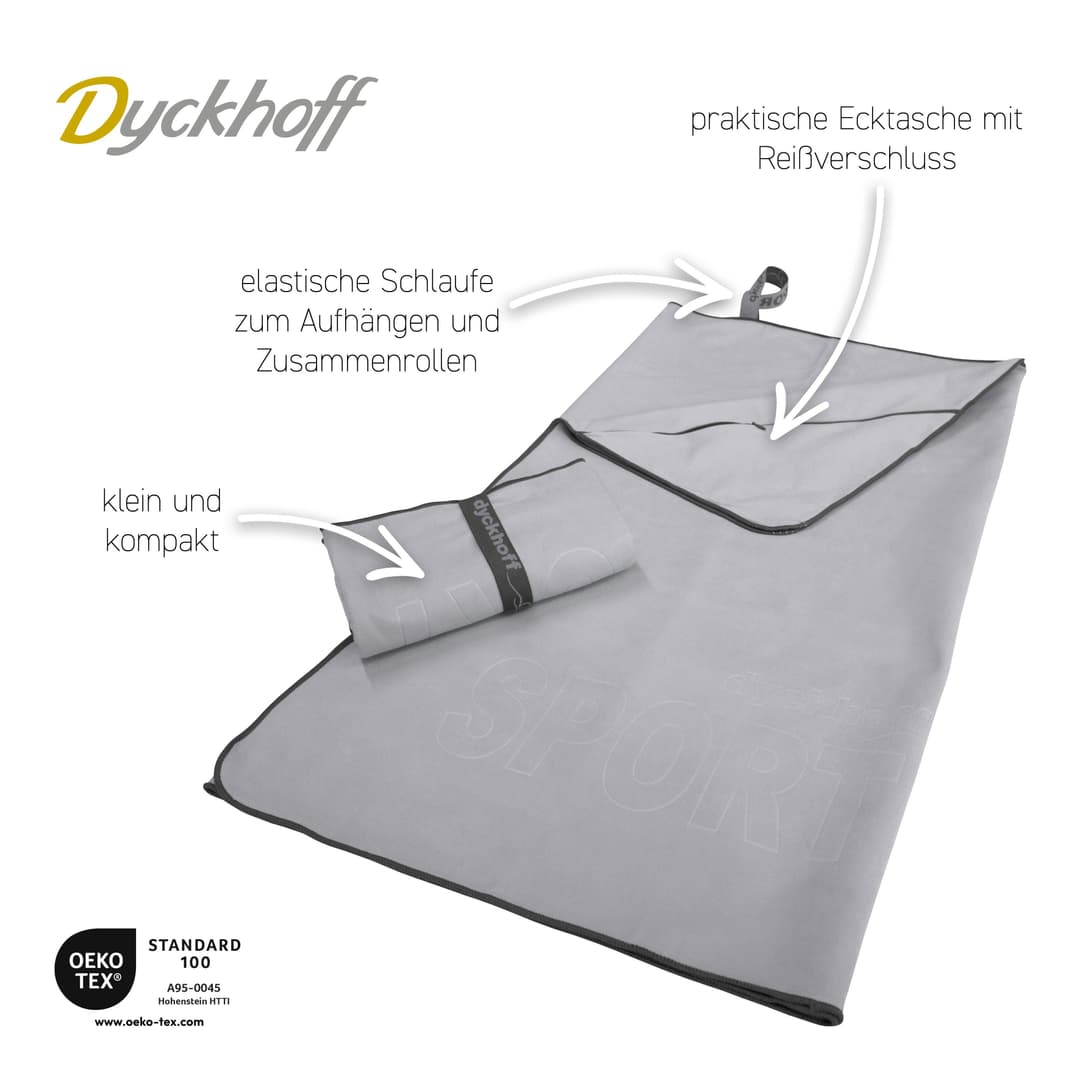 Dyckhoff Sporthandtuch Mikrofaser | Grau