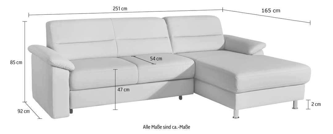 sit&more Ecksofa Ascara L-Form | Grau
