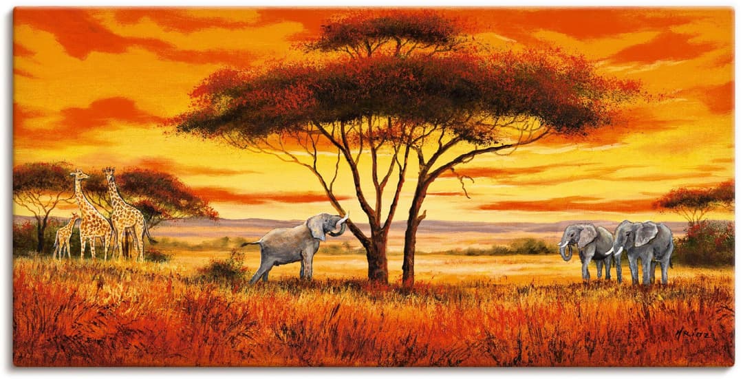 Artland Leinwandbild Afrikanische Landschaft II | Mehrfarbig