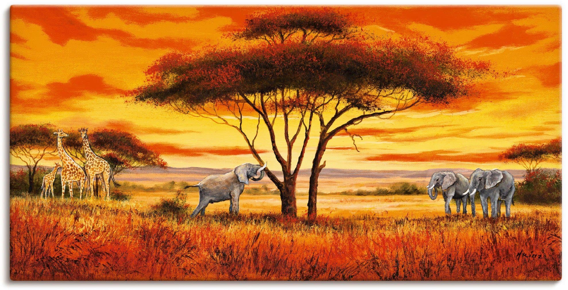 Artland Leinwandbild Afrikanische Landschaft II | Mehrfarbig