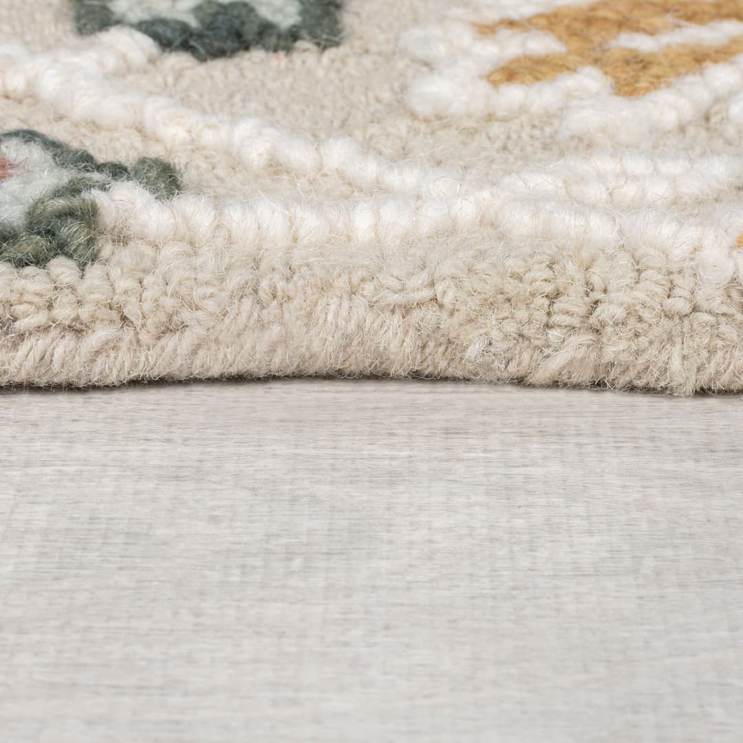 FLAIR RUGS Daphne Floral Wollteppich | Rosa