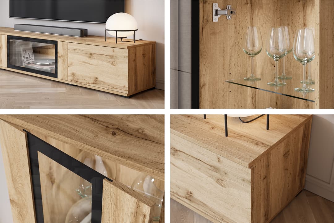 Home affaire Wohnwand Caro | Holztöne