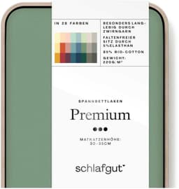 Schlafgut Spannbettlaken PREMIUM Mako-Zwirn-Jersey | Grün