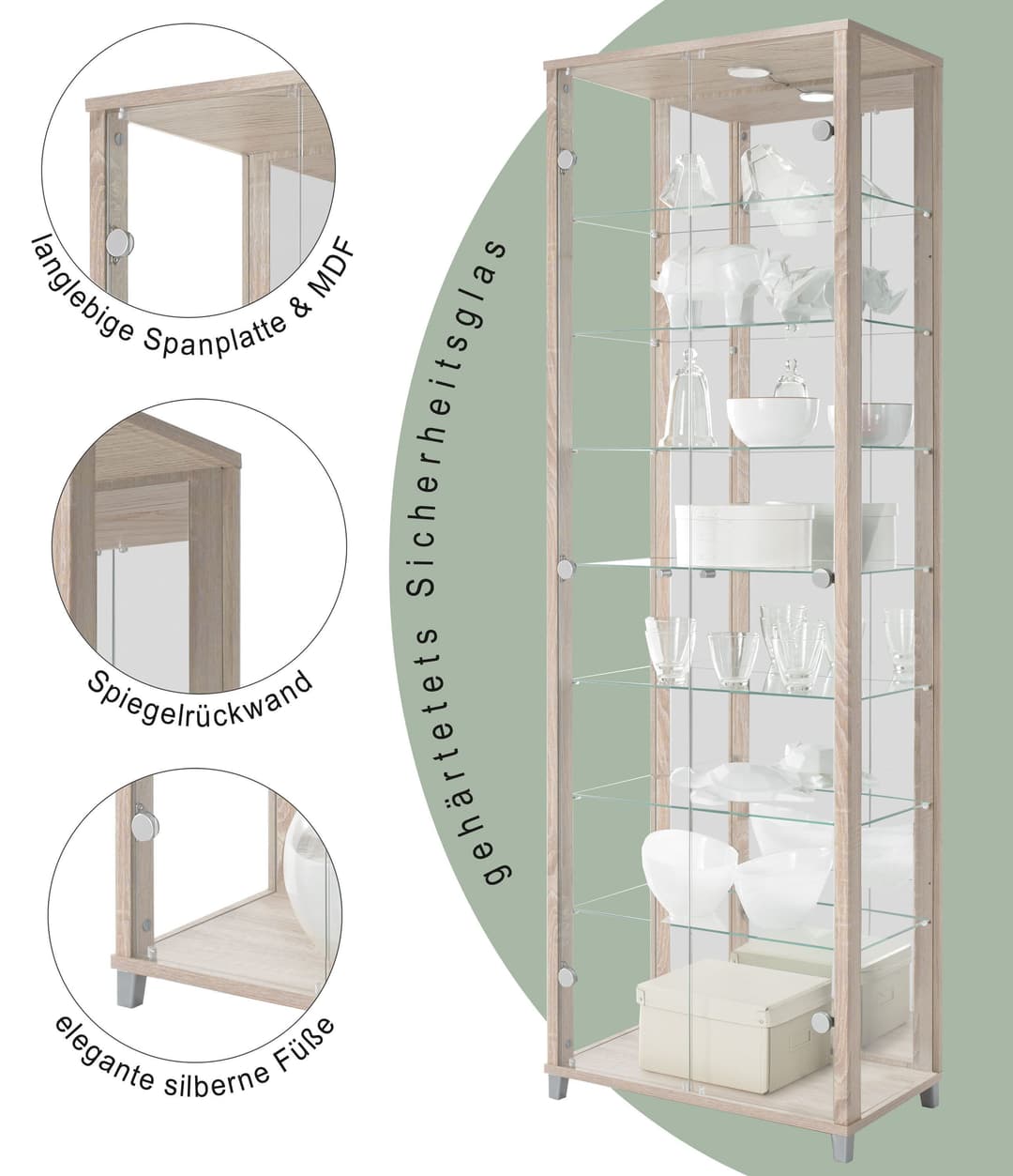 fif möbel Vitrine OPTIMA | Holztöne