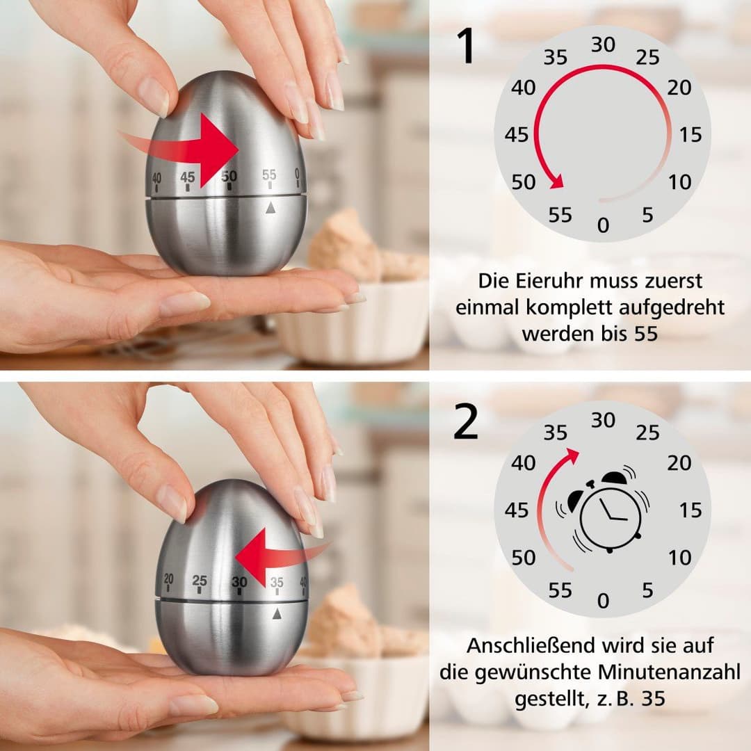 Xavax Küchentimer Eieruhr Kurzzeitmesser Kurzzeitwecker Edelstahl