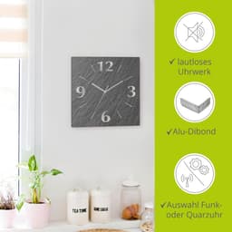 Artland Wanduhr Schiefer | Grau