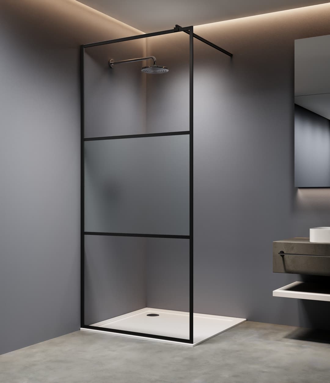 welltime Walk-In Foggy Black | Schwarz
