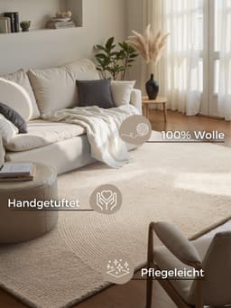 HANSE Home Wollteppich Calmio | Weiß
