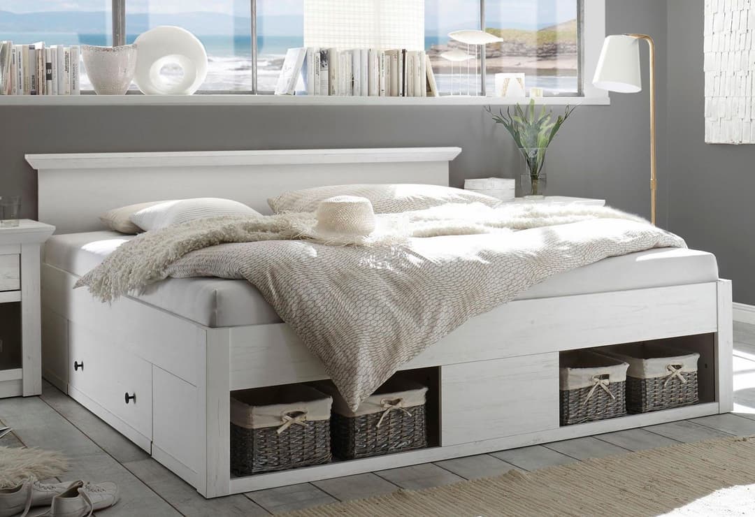 Home affaire Bett California Doppelbett | Weiß