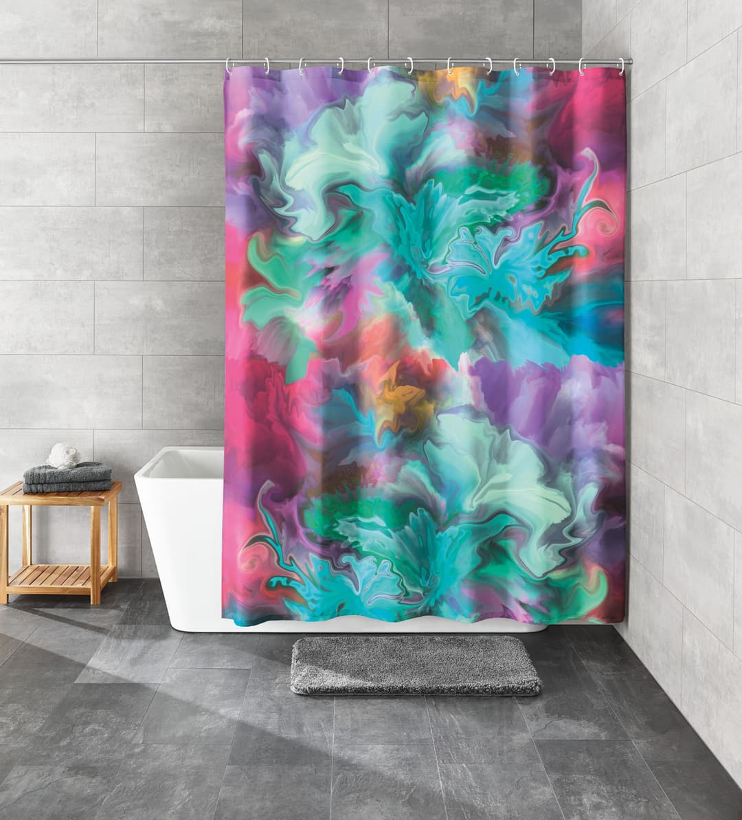 Kleine Wolke Duschvorhang Fusion Breite 180 cm | Mehrfarbig