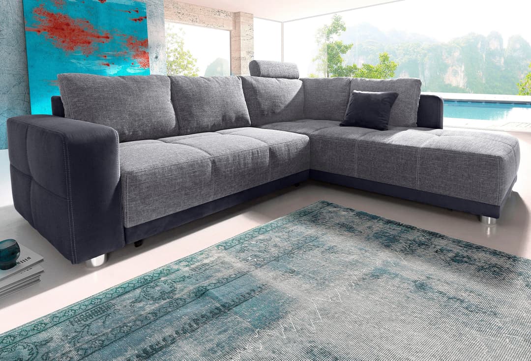 Jockenhöfer Gruppe Ecksofa Orlando L-Form | Schwarz
