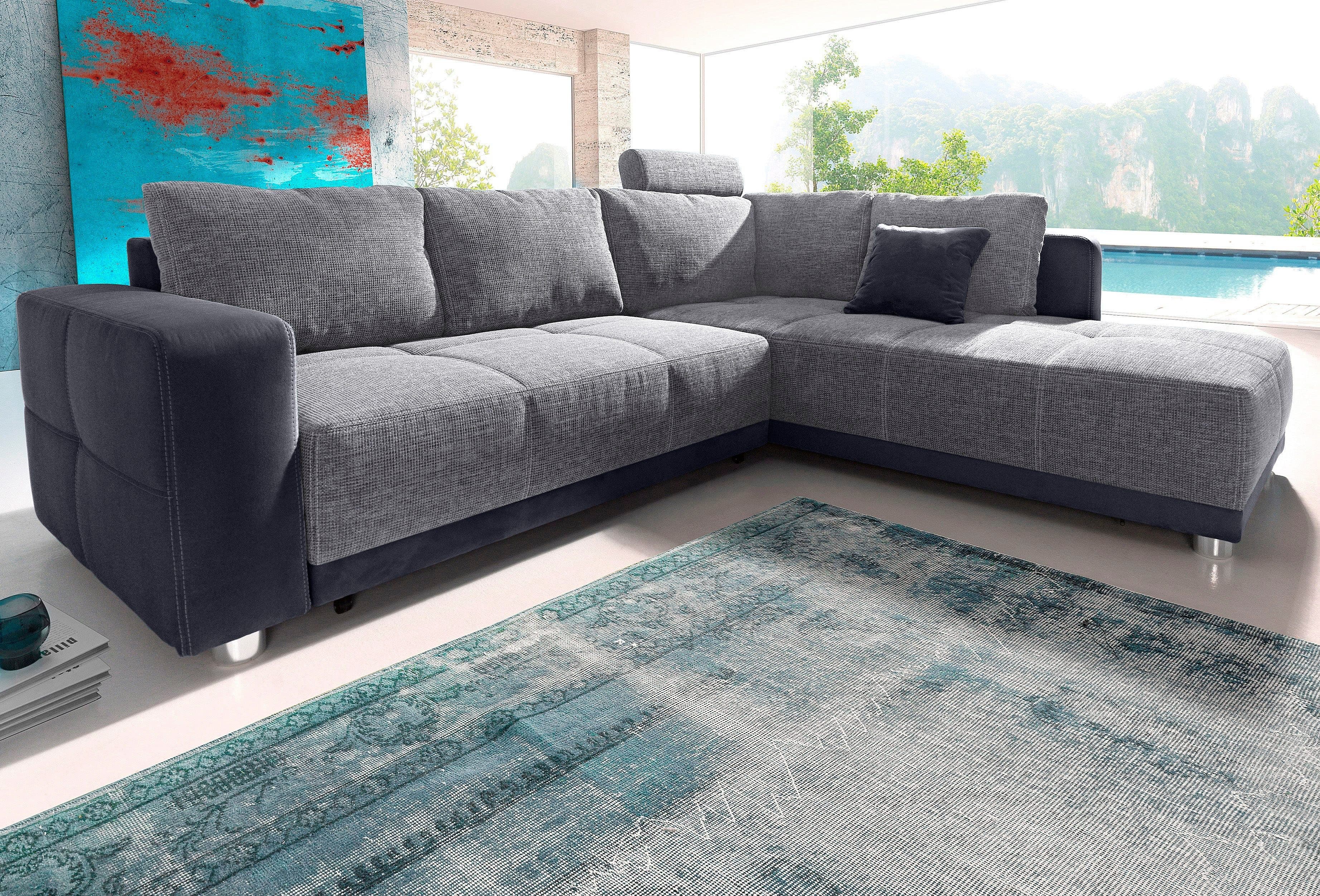 Jockenhöfer Gruppe Ecksofa Orlando L-Form | Schwarz
