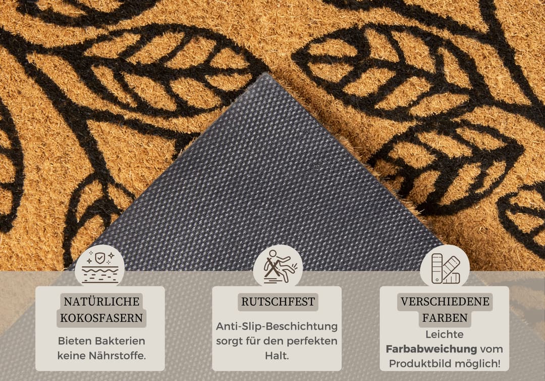 HANSE Home Fußmatte Leafs | Braun