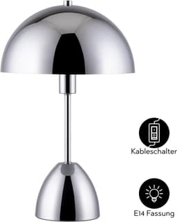 OTTO home Tischleuchte Dorrio Pilzlampe | Silber