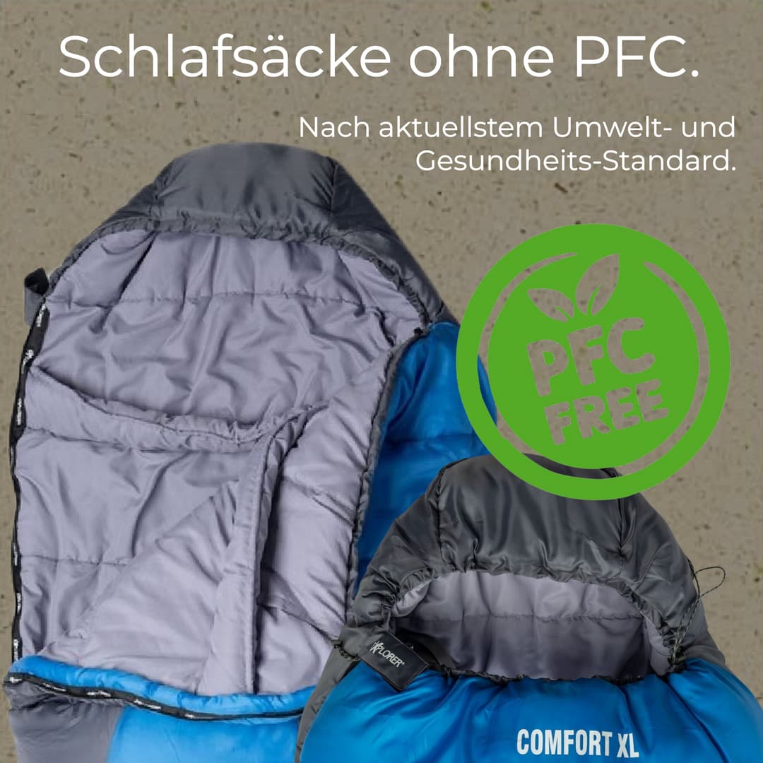 EXPLORER Mumienschlafsack COMFORT Camping Schlafsack | Mehrfarbig
