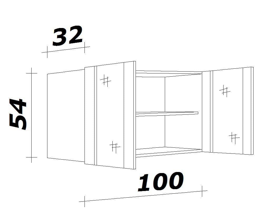 Flex-Well Glashängeschrank Bergen | Holztöne