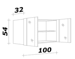 Flex-Well Glashängeschrank Bergen | Holztöne