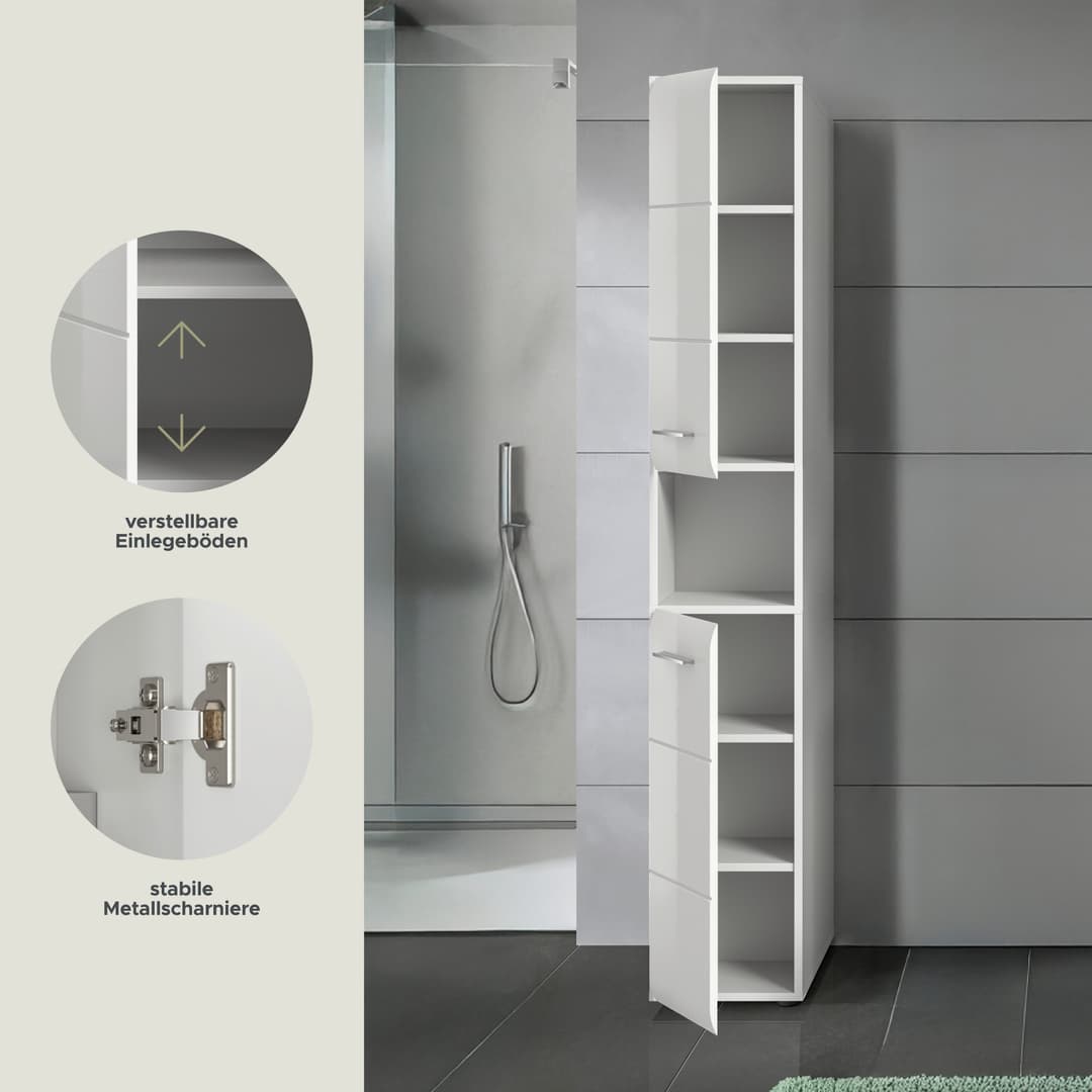 welltime Stauraumschrank Florenz | Weiß