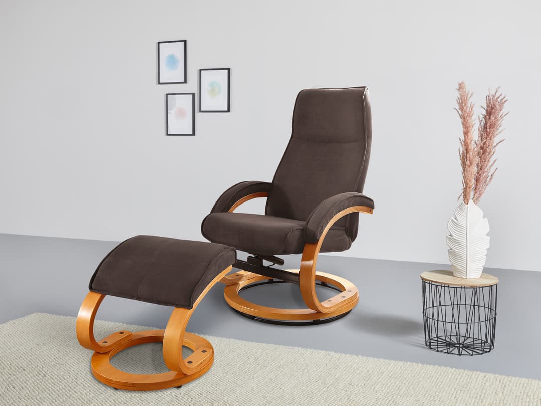 Home affaire Relaxsessel mit Hocker PARIS | Braun